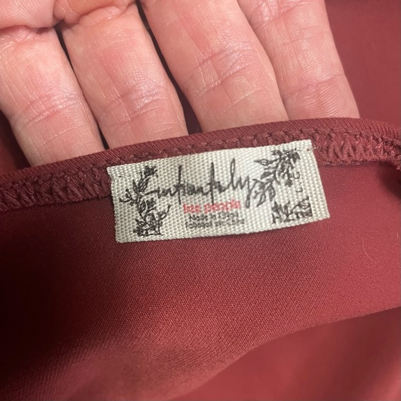 Free People Somethin Bout You Bodysuit Puff Sleeve Russet Acorn Brown size L - Picture 6 of 7